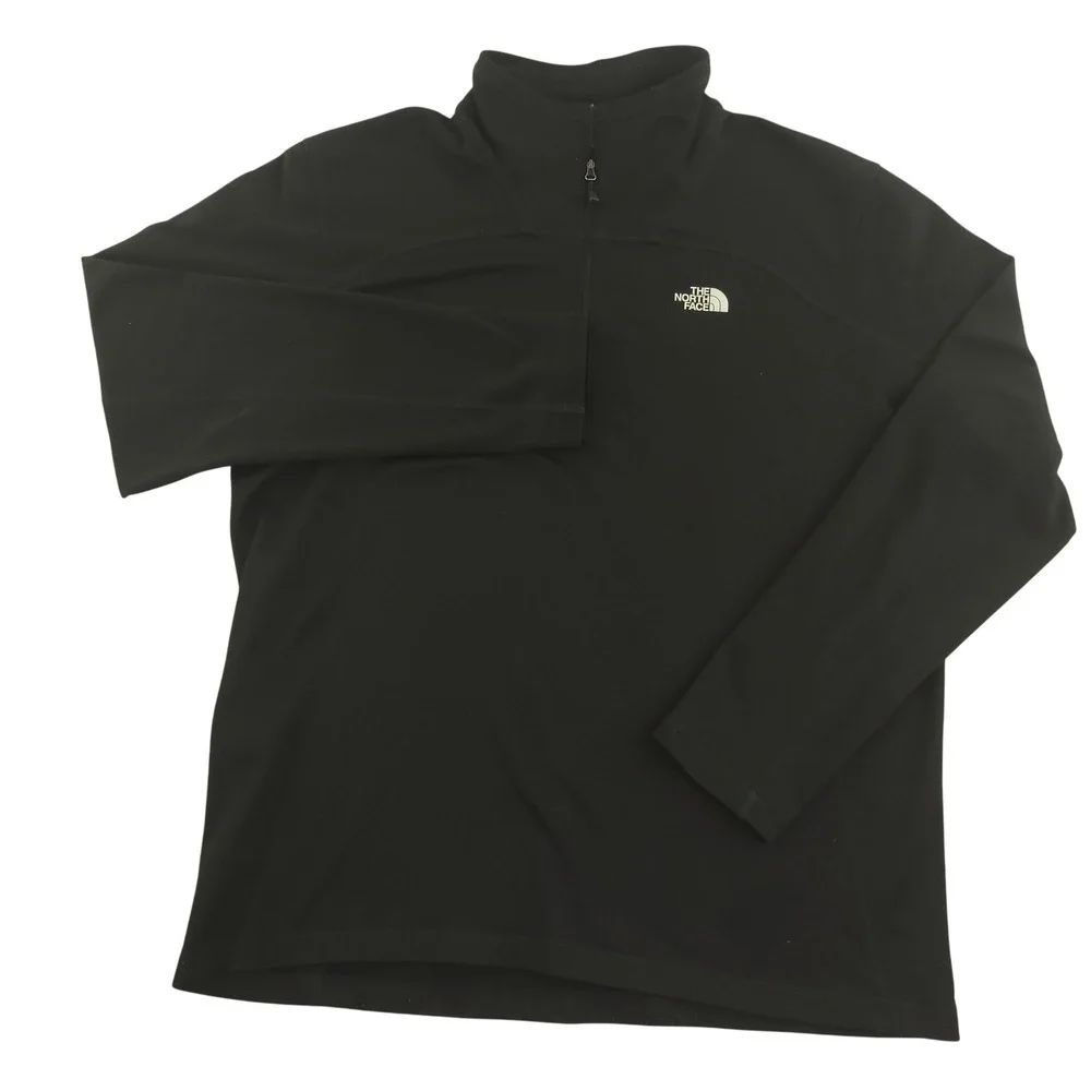 The North Face Men's Cedar Trail Grid Fleece 1/4-Zip XL Black Top Hiking